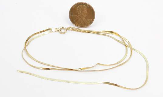 14K Gold Multi Herringbone Chain Bracelet For Repair 1.7g image number 4