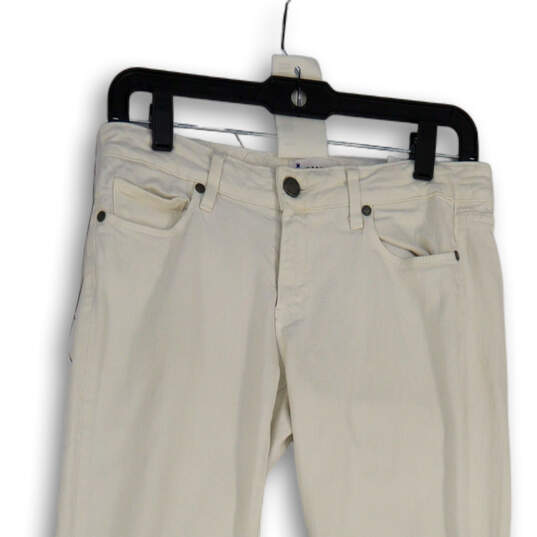 Womens White Denim Regular Fit Light Wash Stretch Pocket Skinny Jeans Sz 27 image number 3
