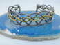 Taxco Sterling Silver & Brass Braided Cuff Bracelet 26.4g image number 1