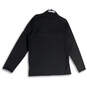 Mens Black 1/4 Zip Mock Neck Long Sleeve Pullover Athletic Shirt Top Size L image number 2