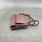 Womens Pink Leather Inner Pockets Snap Fold Over Crossbody Bag image number 2
