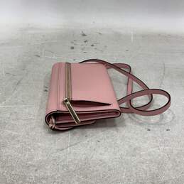 Womens Pink Leather Inner Pockets Snap Fold Over Crossbody Bag alternative image