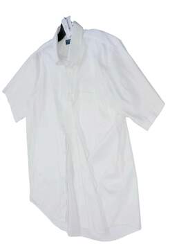Mens White Wrinkle Free Short Sleeve Button Up Shirt Size 17 1/2 alternative image