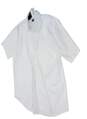 Mens White Wrinkle Free Short Sleeve Button Up Shirt Size 17 1/2 image number 2