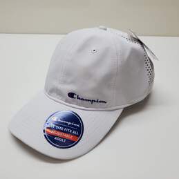 Champion Logo Adjustable Cap, White Sz OS, Unisex