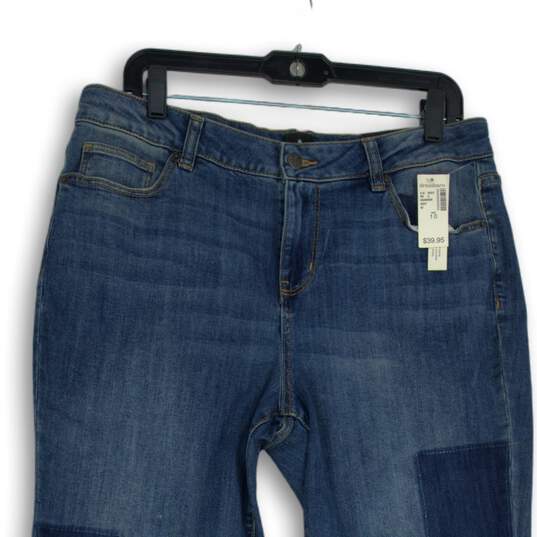NWT Womens Blue Dark Wash Stretch Pocket Denim Skinny Leg Jeans Size 10 image number 3