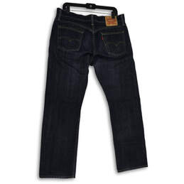 Mens Blue 514 Denim Dark Wash 5-Pocket Design Straight Jeans Size W34 L32 alternative image