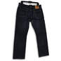 Mens Blue 514 Denim Dark Wash 5-Pocket Design Straight Jeans Size W34 L32 image number 2