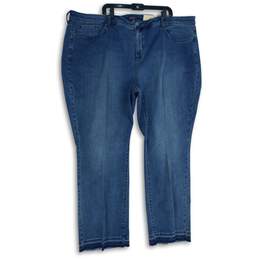 NWT NYDJ Womens Blue Denim 5-Pocket Design Majestic Bootcut Jeans Size 28W