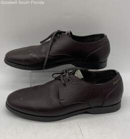 Authentic Salvatore Ferragamo Mens Brown Leather Oxford Dress Shoes Size 9.5