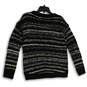 Womens Black Knitted Long Sleeve Crew Neck Pullover Sweater Size Small image number 2