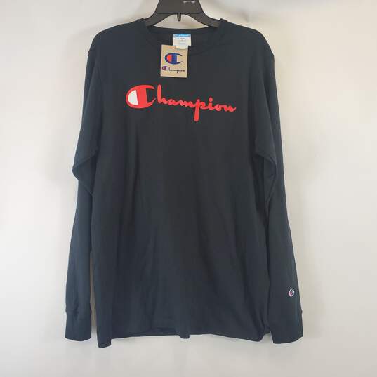 Champion Men Black Graphic Long SLeeve L NWT image number 1