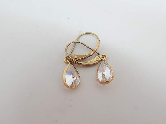 14K Yellow Gold CZ Drop Earrings 1.6g image number 1