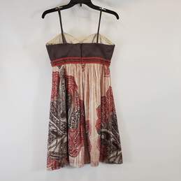 BCBG Brown Paisley Strapless Dress Sz 6 NWT alternative image