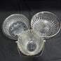 Trio of Silver Rimmed Glass Serving Bowls image number 2