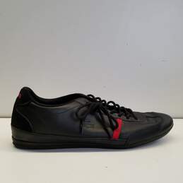Lacoste Misano Sport 317 Black/Red Leather Casual Shoes Men's Size 13