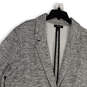 Womens Gray White Knitted Notch Lapel Long Sleeve Two Button Blazer Size 3 image number 3