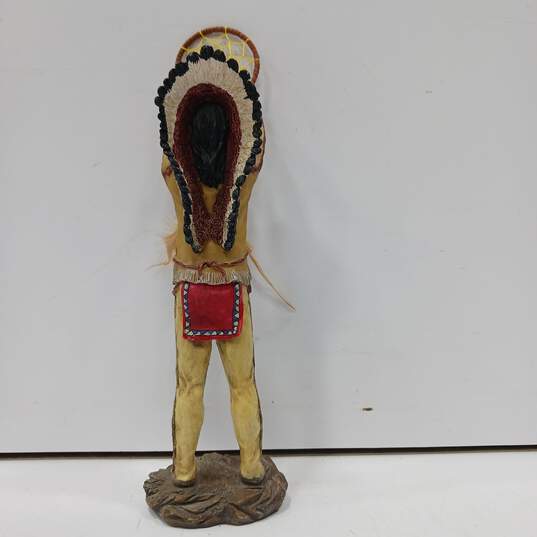 Native American Indian with Dream Catcher Figurine image number 3