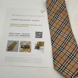 Burberry Mens Multicolor Nova Check Plaid Adjustable Pointed Necktie w/COA