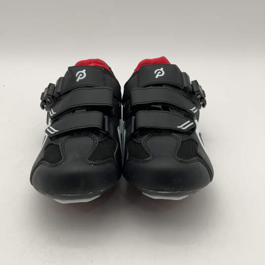 NIB Mens PL-SH-B-43 Black Red Low Top Hook & Loop Cycling Shoes Size 43 image number 2