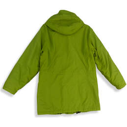 Womens Green Long Sleeve Flap Pocket Hooded Full-Zip Jacket Size M 10-12 alternative image