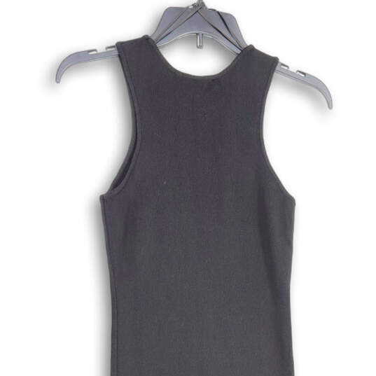 Womens Black Sleeveless Wide Strap Round Neck Midi Tank Dress Size Small image number 4