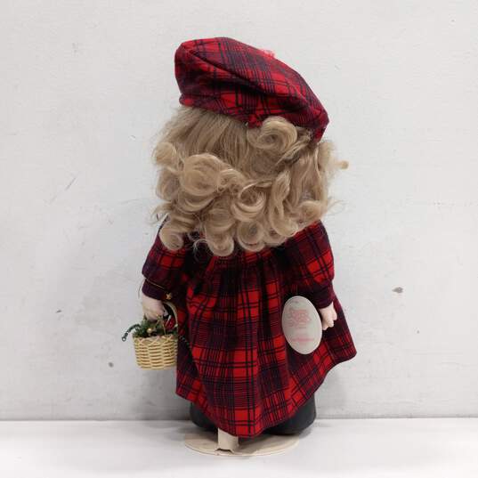 Precious Moments Erica Holiday Doll In Plaid Dress & Matching Beret image number 2