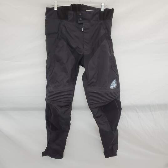 MEN'S FIRSTGEAR BLACK 100% PU COATED NYLON MOTORCYCLE PANT SIZE 34 image number 1