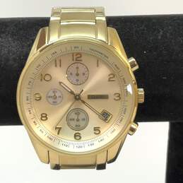 Designer Fossil FS-4402 Gold-Tone Stainless Steel Round Analog Quartz Wristwatch