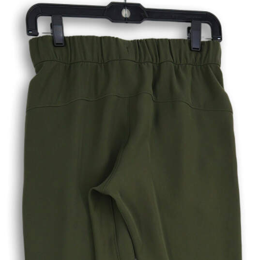 Womens Green Elastic Waist Drawstring Slash Pocket Jogger Pants Size 4 image number 4
