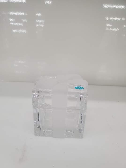 GENUINE TIFFANY & CO. CRYSTAL GLASS FROSTED BOW RIBBON BOX image number 2