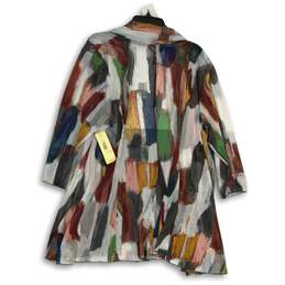 NWT Ali Miles Womens Multicolor Long Sleeve Open Front Kimono Blouse Top Size 2X alternative image