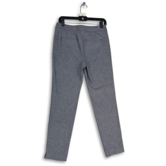 Talbots Womens Gray Flat Front Straight Leg Side Zip Ankle Pants Size 2 image number 2