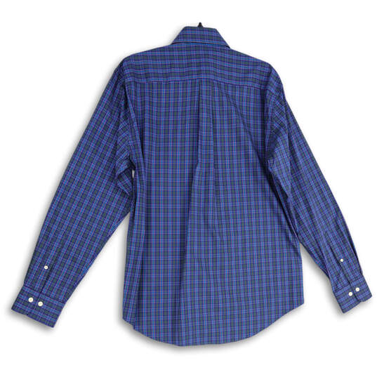 NWT Mens Blue Plaid Crown Ease Stretch Long Sleeve Button-Up Shirt Size L image number 2