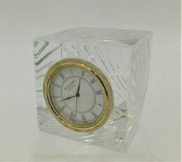 Waterford Crystal Meridian Desk Clock Glass Cube