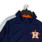 Mens Navy Blue Orange Houston Astros MLB Mock Neck Full-Zip Jacket Size Small image number 3