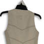 NWT Womens Beige Sleeveless Round Neck Front Zip A-Line Dress Size 0 image number 4