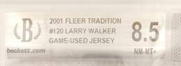 2001 HOF Larry Walker Fleer Tradition Graded Beckett 8.5 w/ Game Used Jersey Swatch Colorado Rockies alternative image