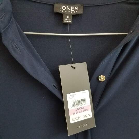 Jones New York stretch knit navy blue dress size 6 image number 3