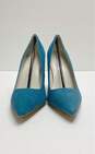 Anne Klein Suede Leather Pointed Toe Pumps Blue 8.5 image number 3