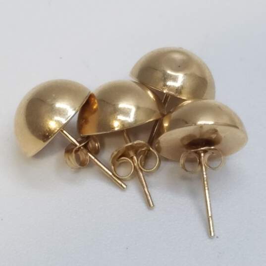 14K Gold Dome Post Earring Bundle 2pcs 1.7g DAMAGED image number 4