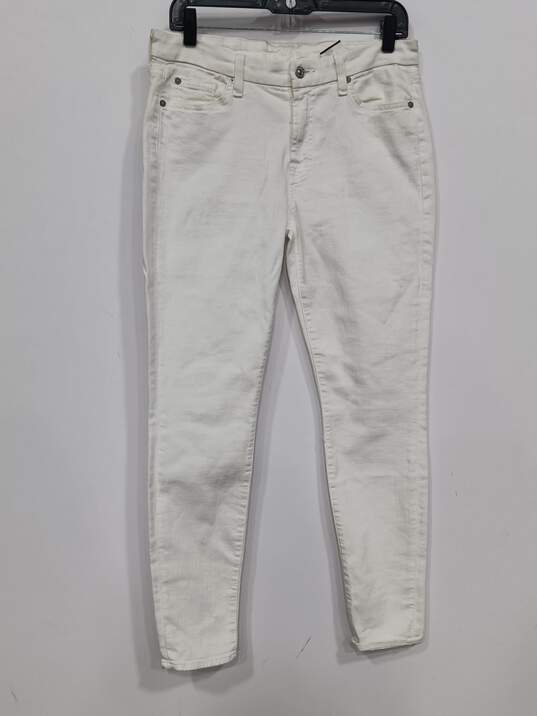 7 For All Mankind Women's White Skinny Jeans Size 30 NWT image number 1