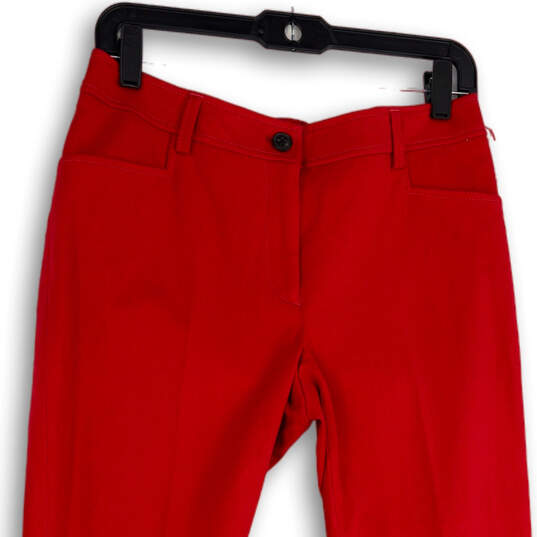 NWT Womens Red Stretch Slim Fit Skinny Leg Pockets Ankle Pants Size 4 image number 3