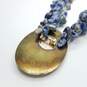 Silver Tone Sodalite & Crazy Lace Agate Pendant Toggle Necklace 191.6g image number 5
