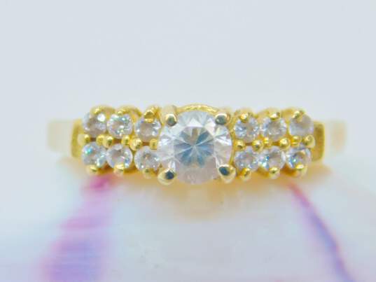 Romantic 10K Yellow Gold CZ Ring 2.1g image number 1