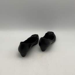 Womens Black Leather Peep Toe Slip-On Wedge Pump Heels Size 10 alternative image