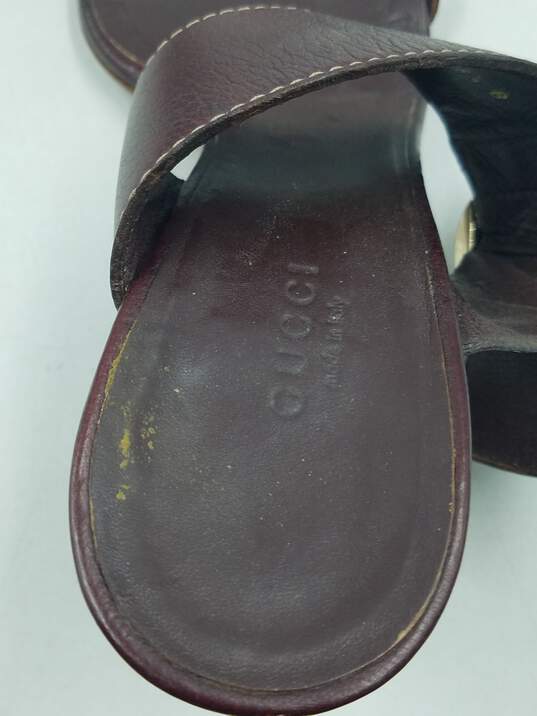 Authentic Gucci Brown Buckle Sandal W 8.5B image number 8
