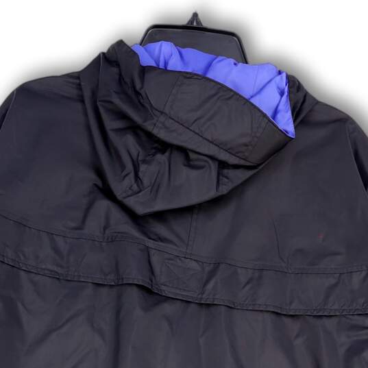 Womens Black Long Sleeve Front Pockets Full-Zip Windbreaker Jacket Size M image number 4