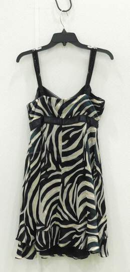 White House Black Market Zebra Tier Beaded Cocktail Dress Size 6 alternative image
