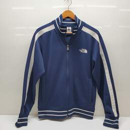 The North Face Jacket Navy Blue with Off-White Strips Mens M